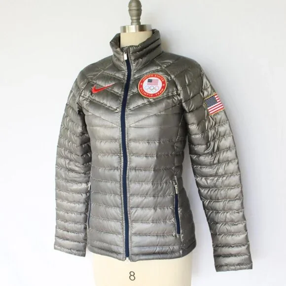 Nike Team USA Olympic Aeroloft Summit 800 Down Puffer Jacket Graphite Gray - Picture 2 of 11
